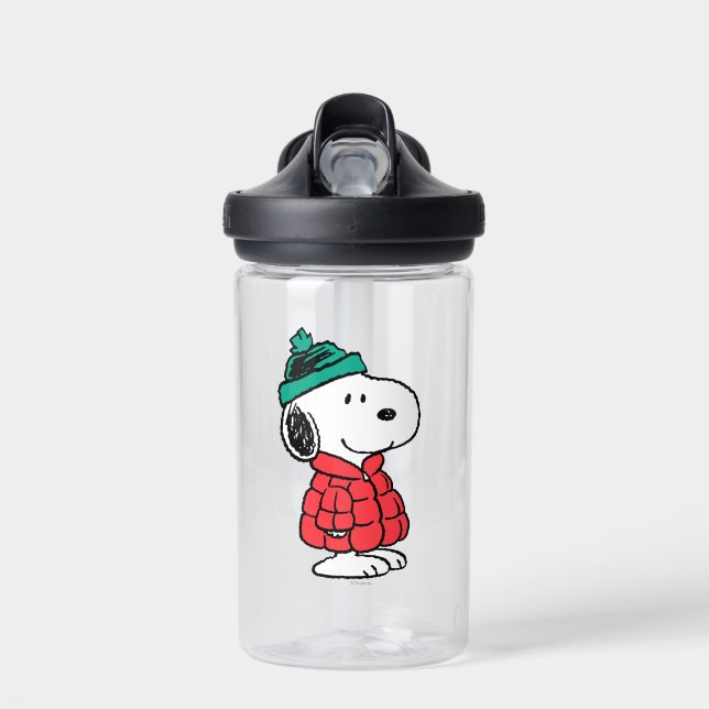 Peanuts | Snoopy Winter Coat & Hat Water Bottle (Front)