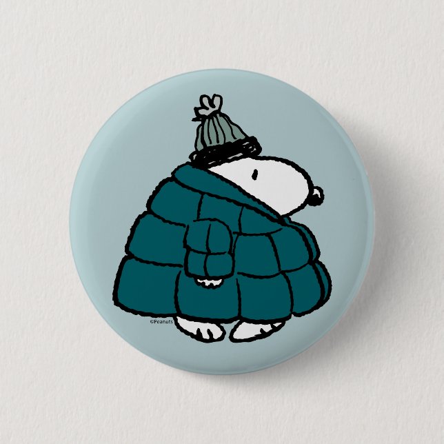 Peanuts | Snoopy Winter Puffer Jacket Button (Front)