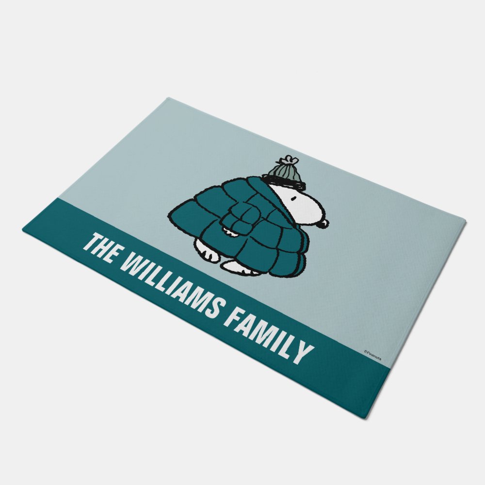 Disover Customize Snoopy Winter Puffer Jacket Doormat