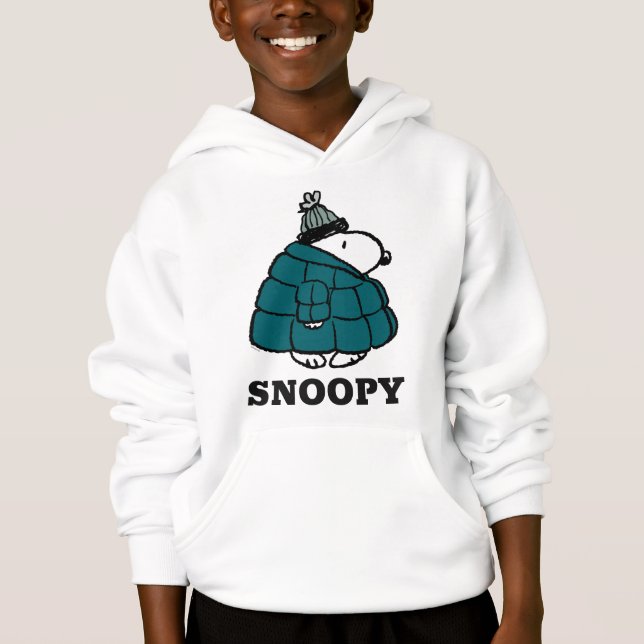 Peanuts | Snoopy Winter Puffer Jacket Hoodie (Front)