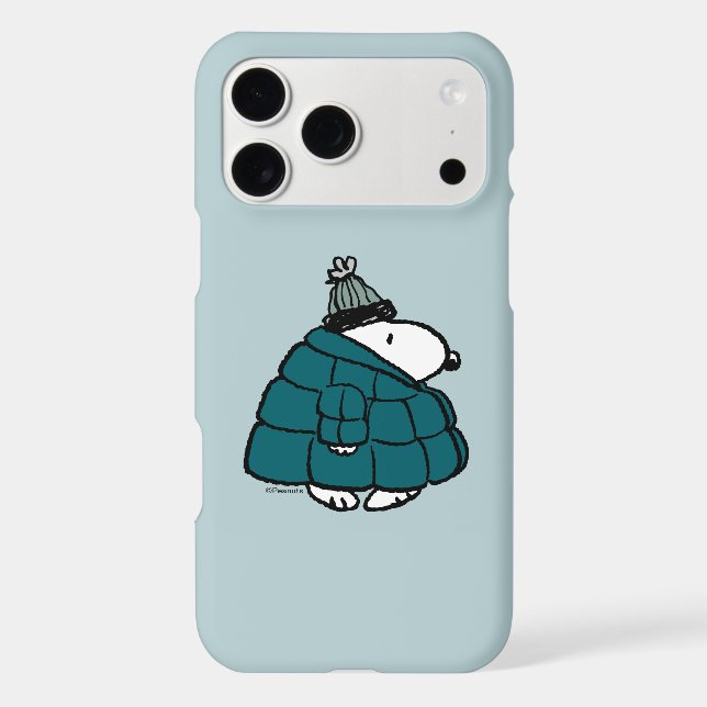 Peanuts | Snoopy Winter Puffer Jacket Iphone Case (Back)