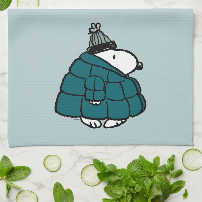 Peanuts | Snoopy Winter Puffer Jacket Kitchen Towel (Folded)