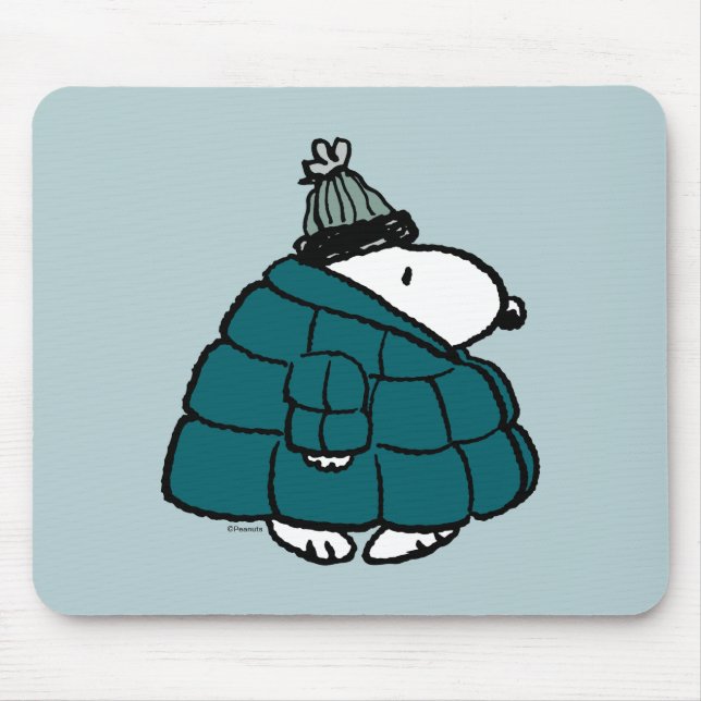 Peanuts | Snoopy Winter Puffer Jacket Mouse Pad (Front)