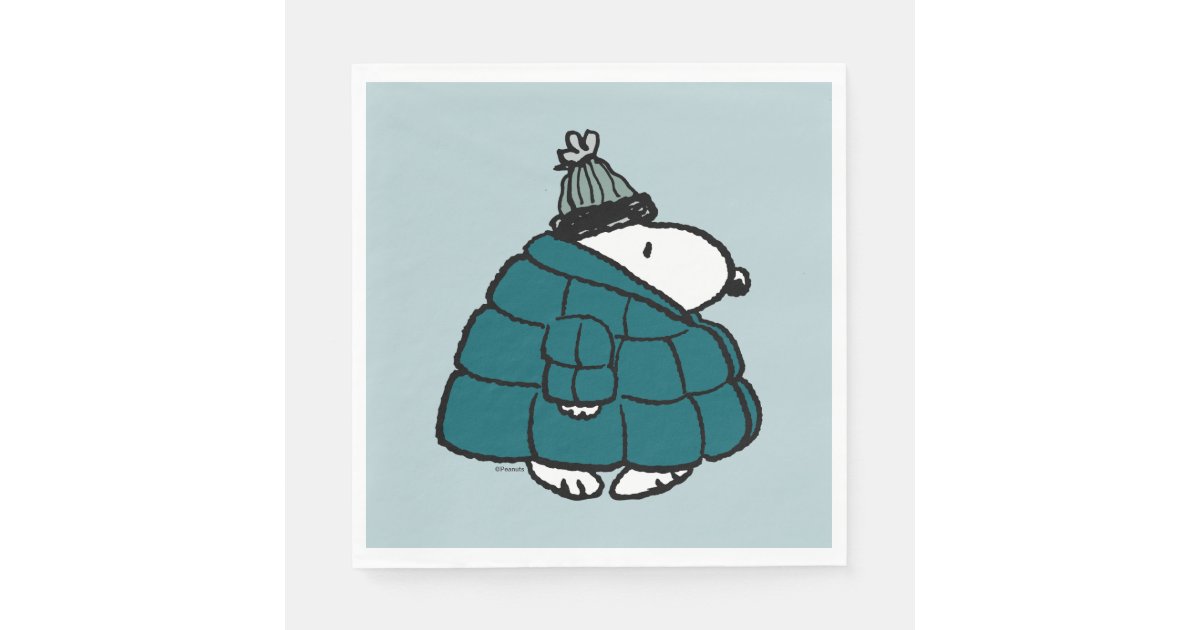 Peanuts | Snoopy Winter Puffer Jacket Napkins | Zazzle