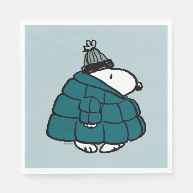 Peanuts | Snoopy Winter Puffer Jacket Napkins (Front)