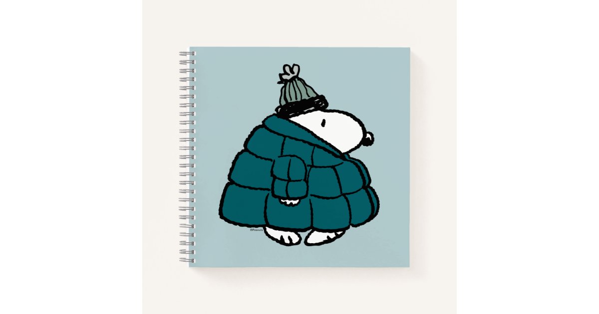 Peanuts | Snoopy Winter Puffer Jacket Notebook | Zazzle
