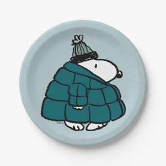 Peanuts | Snoopy Winter Puffer Jacket Paper Plates