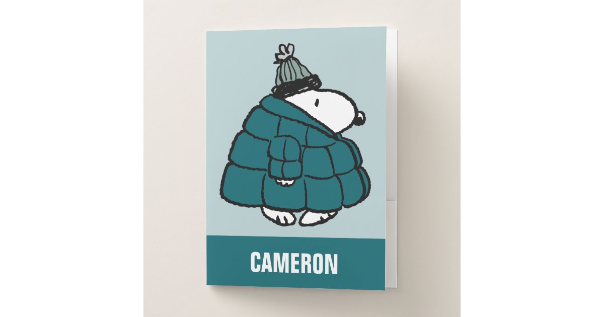 Peanuts | Snoopy Winter Puffer Jacket Pocket Folder | Zazzle