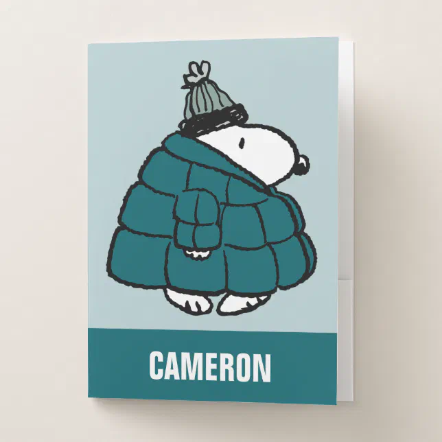 Peanuts | Snoopy Winter Puffer Jacket Pocket Folder | Zazzle