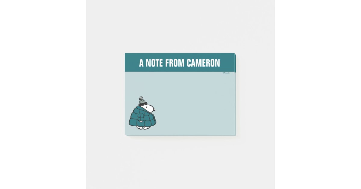 Peanuts | Snoopy Winter Puffer Jacket Post-it Notes | Zazzle