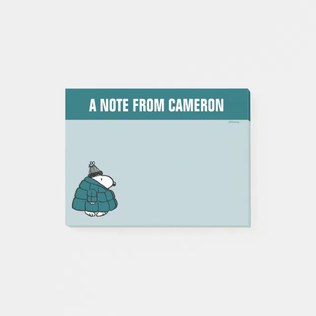 Peanuts | Snoopy Winter Puffer Jacket Post-it Notes | Zazzle