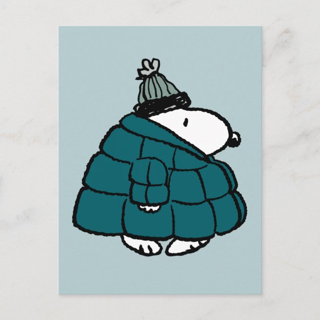 Peanuts | Snoopy Winter Puffer Jacket Postcard (Front)