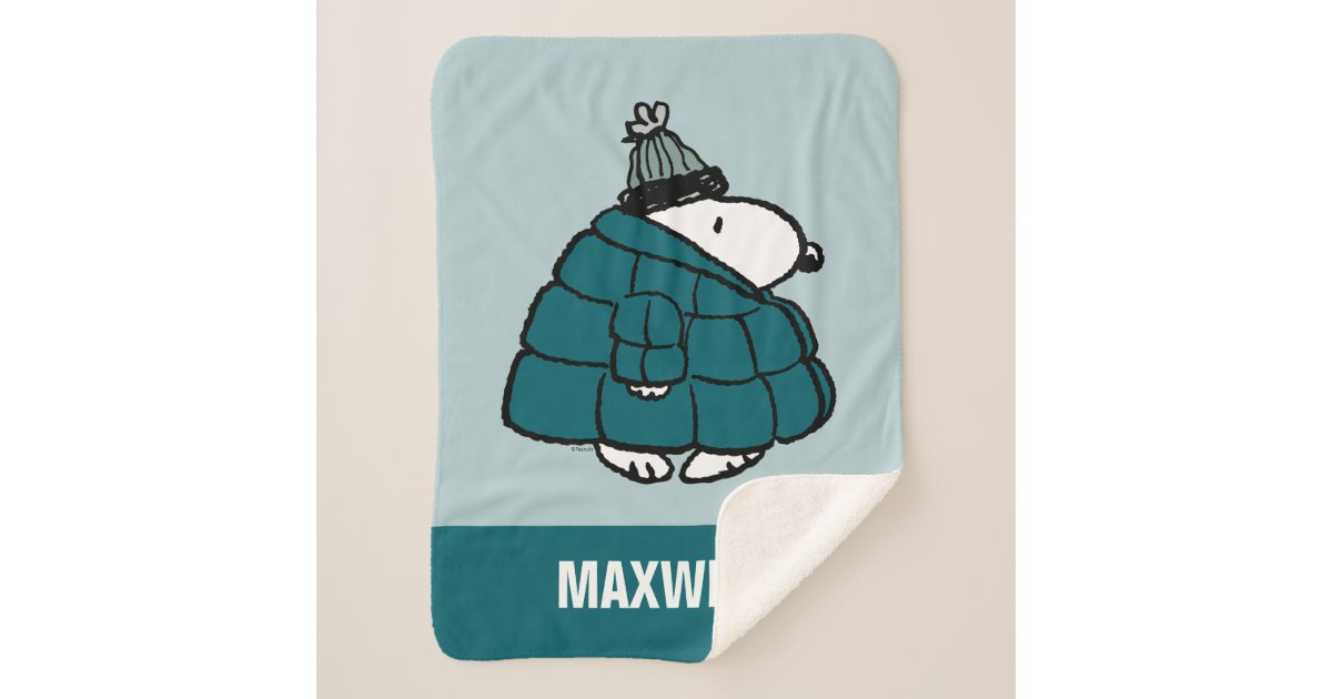 Peanuts Snoopy Winter Puffer Jacket Sherpa Blanket Zazzle