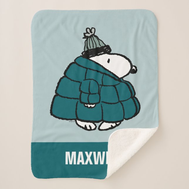Peanuts | Snoopy Winter Puffer Jacket Sherpa Blanket (Front)