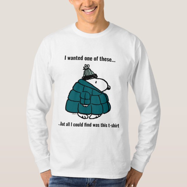 Peanuts | Snoopy Winter Puffer Jacket T-Shirt (Front)