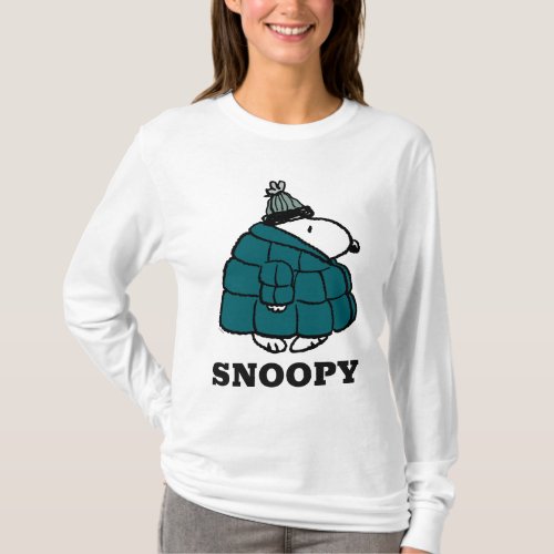 Peanuts  Snoopy Winter Puffer Jacket T_Shirt