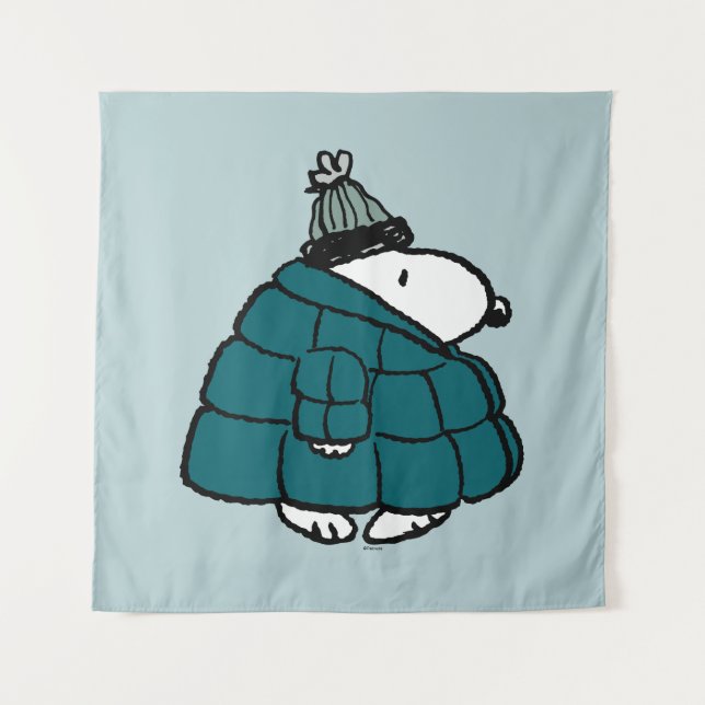 Peanuts | Snoopy Winter Puffer Jacket Tapestry (Front)