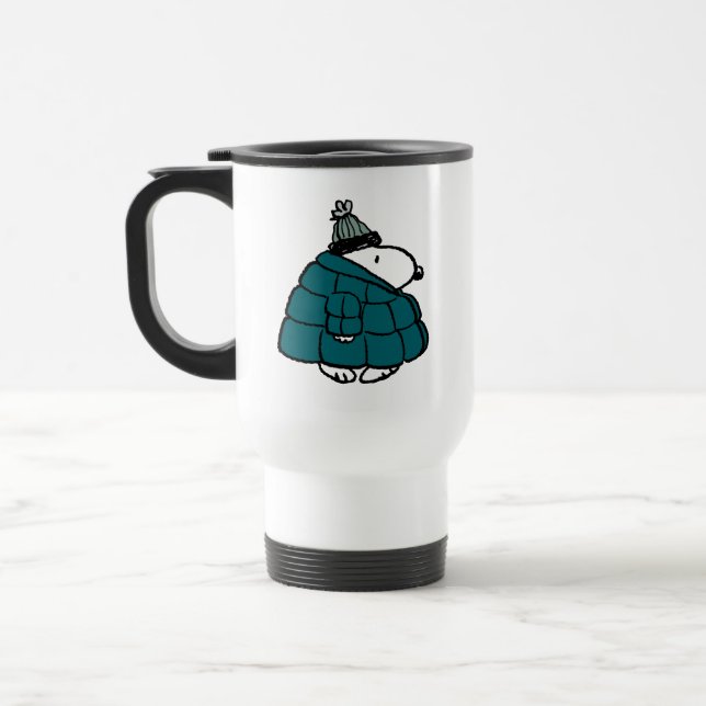 Peanuts | Snoopy Winter Puffer Jacket Travel Mug (Left)