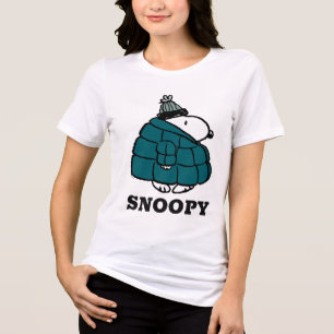 Peanuts   Snoopy Winter Puffer Jacket Tri-Blend Shirt