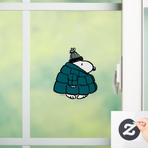 Peanuts  Snoopy Winter Puffer Jacket Window Cling