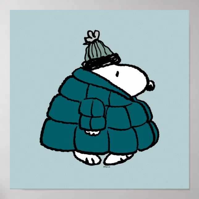 Peanuts | Snoopy Winter Puffy Jacket Poster | Zazzle