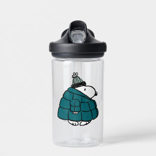 Peanuts Snoopy Winter Puffy Jacket Water Bottle