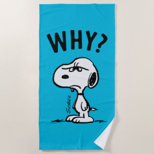 Peanuts Snoopy Wonders Why? Beach Towel
