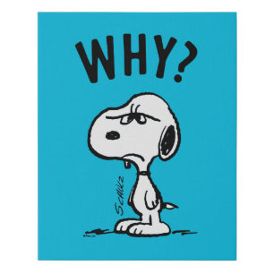 Peanuts Snoopy Wonders Why? Faux Canvas Print