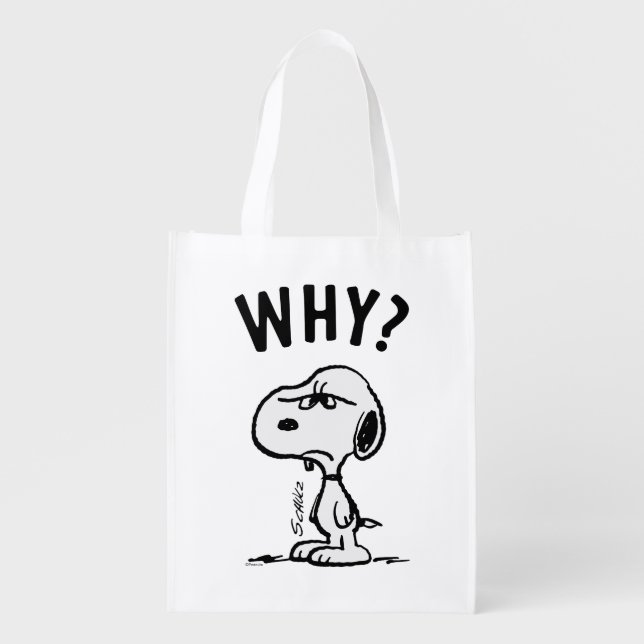 Peanuts | Snoopy Wonders Why? Grocery Bag (Front)
