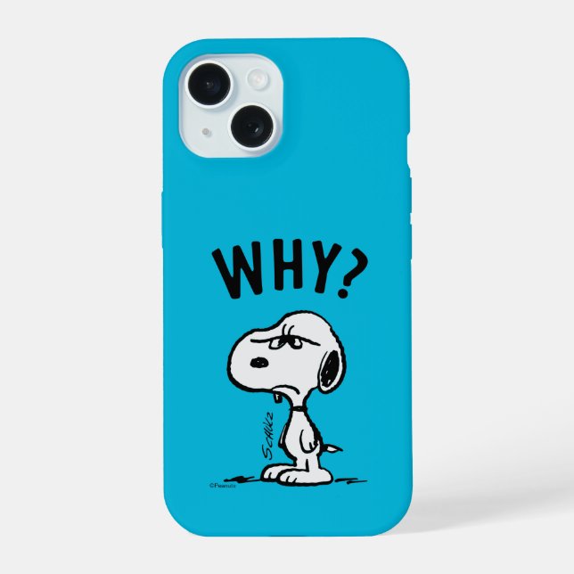 Peanuts | Snoopy Wonders Why? iPhone 15 Case (Back)