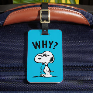 Peanuts Snoopy Wonders Why? Luggage Tag
