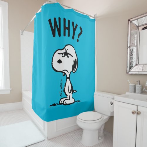 Peanuts  Snoopy Wonders Why Shower Curtain