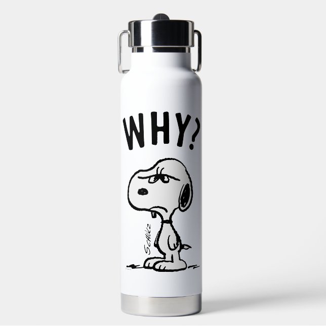 Peanuts | Snoopy Wonders Why? Water Bottle (Front)
