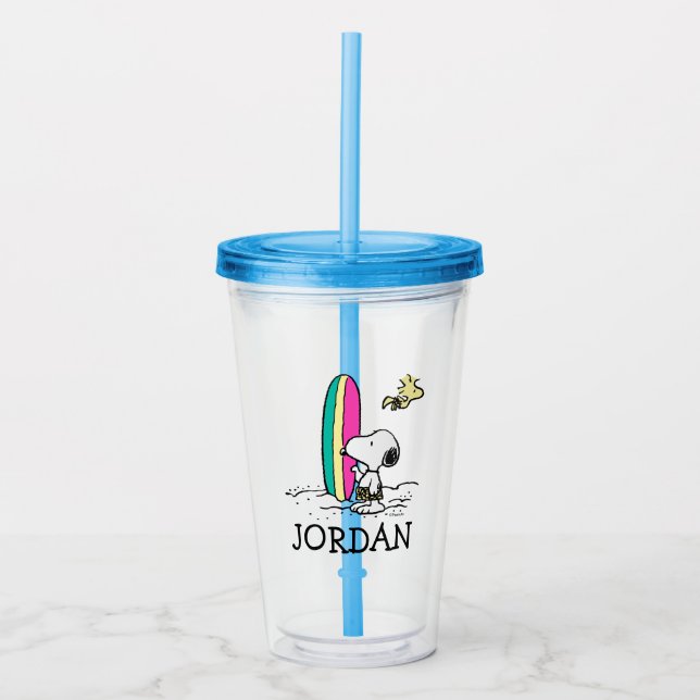 Peanuts | Snoopy & Woodstock | Add Your Name Acrylic Tumbler (Front)
