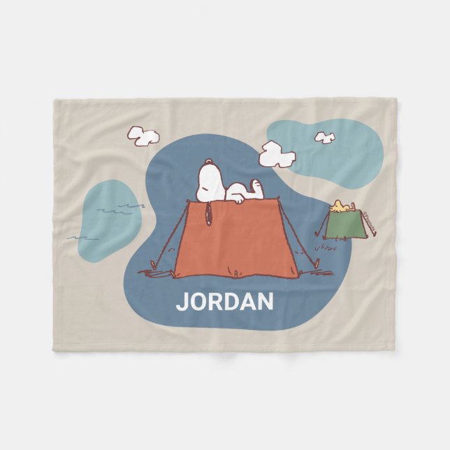 Peanuts | Snoopy & Woodstock | Add Your Name Fleece Blanket (Front (Horizontal))