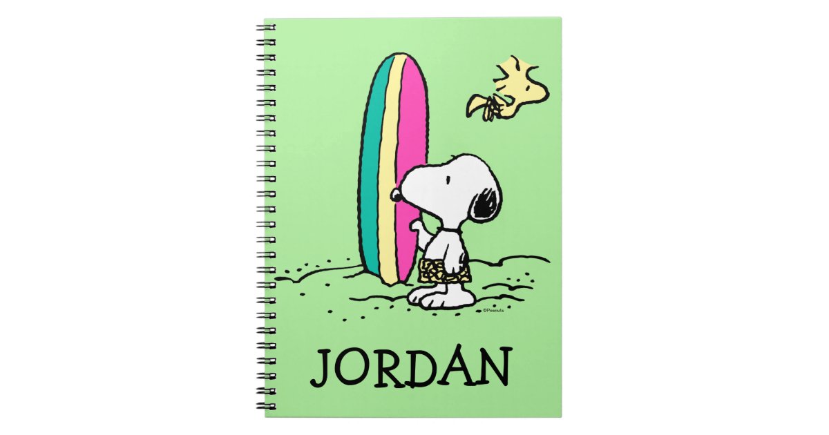 Peanuts | Snoopy & Woodstock | Add Your Name Notebook | Zazzle