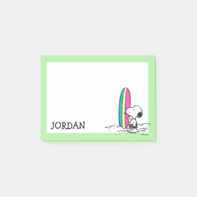 Peanuts | Snoopy & Woodstock | Add Your Name Post-it Notes (Front)