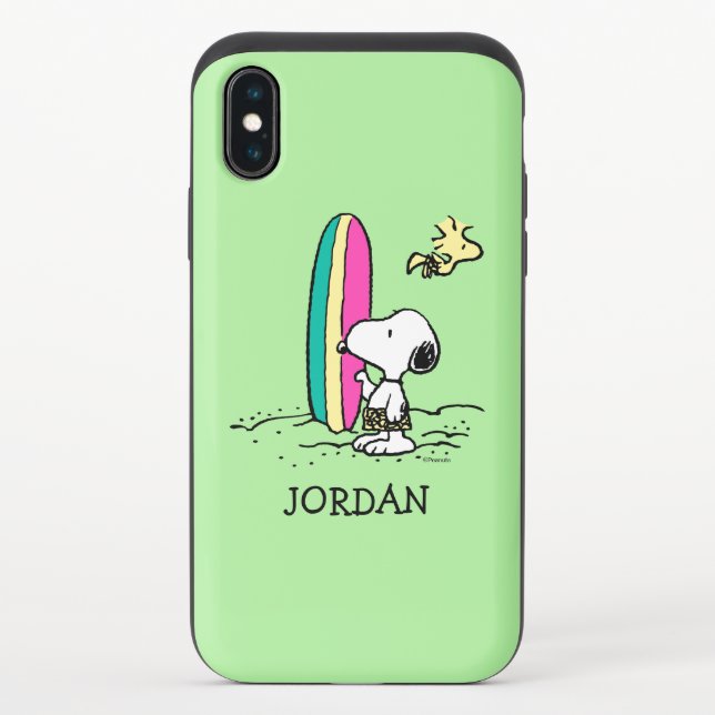 Peanuts | Snoopy & Woodstock | Add Your Name Uncommon iPhone Case (Back)
