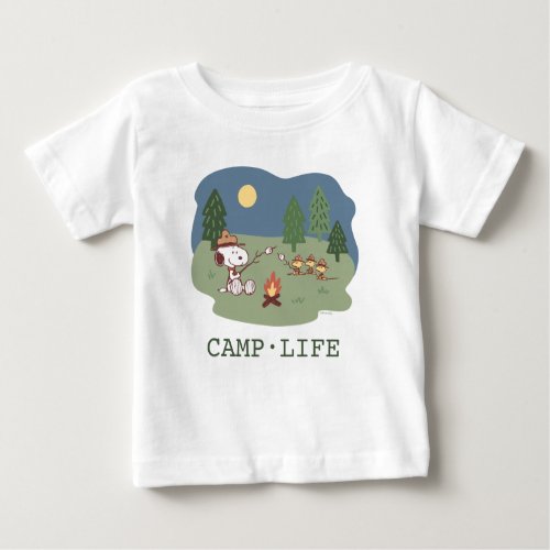 Peanuts  Snoopy  Woodstock at the Campfire Baby T_Shirt