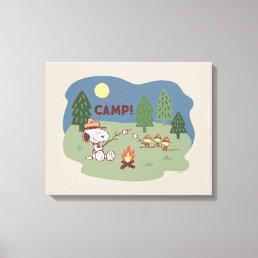 Peanuts | Snoopy &amp; Woodstock at the Campfire Canvas Print