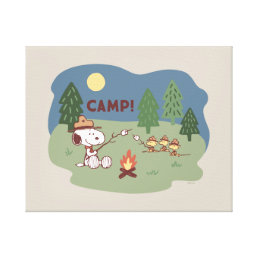 Peanuts | Snoopy &amp; Woodstock at the Campfire Canvas Print