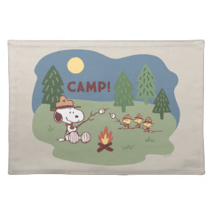 Peanuts   Snoopy & Woodstock at the Campfire Cloth Placemat