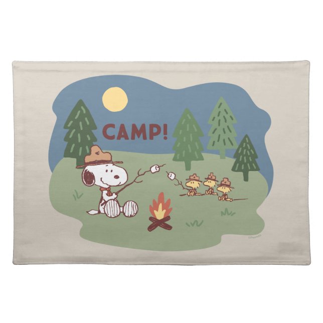 Peanuts | Snoopy & Woodstock at the Campfire Cloth Placemat (Front)