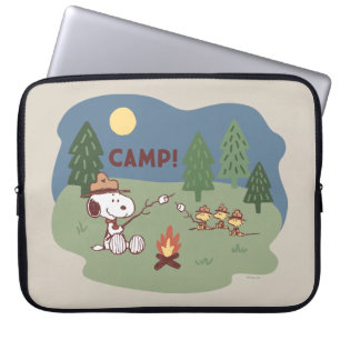 Peanuts Snoopy & Woodstock at the Campfire Laptop Sleeve