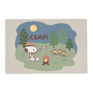 Peanuts   Snoopy & Woodstock at the Campfire Placemat