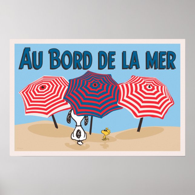 Peanuts | Snoopy & Woodstock Au Bord De La Mer Poster (Front)