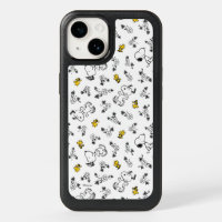 Peanuts | Snoopy & Woodstock B&W Flower Pattern OtterBox iPhone 14 Case