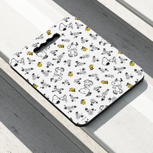Peanuts Snoopy & Woodstock B&W Flower Pattern Seat Cushion