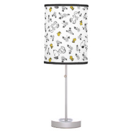 Peanuts | Snoopy &amp; Woodstock B&amp;W Flower Pattern Table Lamp