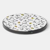 Peanuts | Snoopy & Woodstock B&W Flower Pattern Wireless Charger (Front 2)